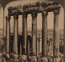 Temple of Jupiter, Baalbek, Syria, Single Image of Stereo Card, circa 1905
