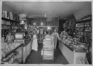 Six Employees in Grocery Store, 1929