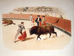 Suerte de Volapié, Bull Fighting, Chromolithograph, 1900
