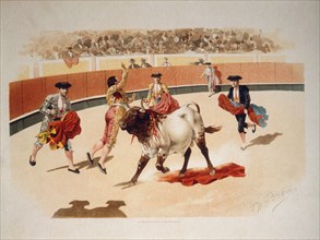 Cogida, Bull Fighting, Chromolithograph, 1900
