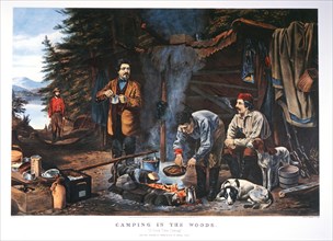 Camping in the Woods, Currier & Ives, Lithograph, 1863