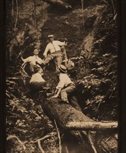 Four Men in the Woods on Big Tree, circa 1915