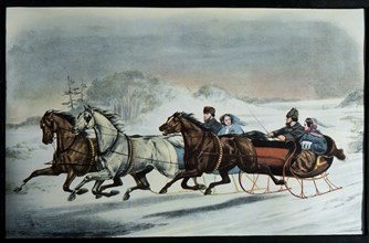 Sleigh Ride, Currier & Ives, Lithograph, 1859
