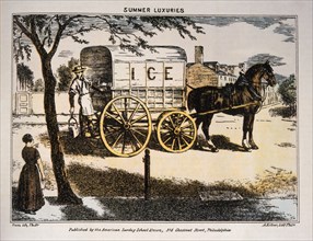 Ice Wagon, Illustration, 1880