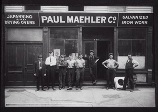 Group of Employees Standing in front of Hardware Store Exterior, circa 1910