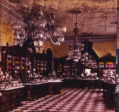 Drug Store, Gilsey House, Hand Colored Stereo Photograph, 1890