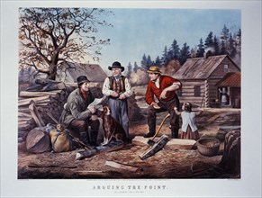 Arguing the Point, Currier & Ives, Lithograph, 1855