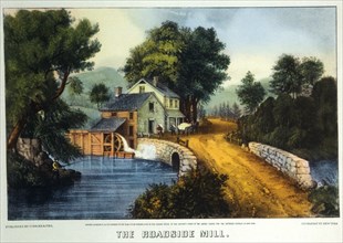 Roadside Mill, Currier & Ives, Lithograph, 1870