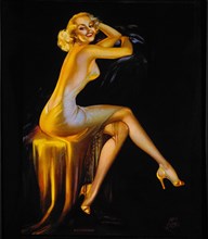 Sexy Blonde Woman, "Personality", Mutoscope Card, 1940's