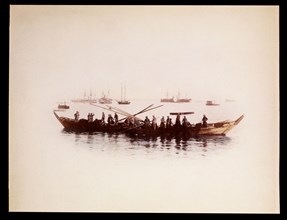 Boat of Fishermen in Harbor, Japan, circa 1880's