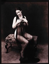 Nude Woman Draped in Sheer Fabric, Portrait, circa 1920's