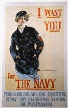 I Want You For The Navy, World War I Recruitment Poster, USA, 1917