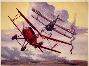 Canadian Pilot William Bishop's Nieuport 17 Attacks and Destroys German albatross D-3, circa 1915