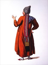 Tartar Woman of Kazan, Rear View, Costumes of the Russian Empire, Hand Colored Engraving, circa 1803