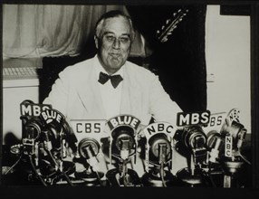 President Franklin Delano Roosevelt Broadcasting a Speech Over Radio From White House, Washington, D.C.