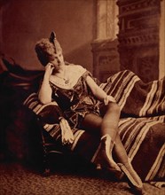 Woman Sitting in Parlor, Portrait, circa 1900