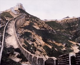 Great Wall of China, Hand-Colored Photograph, 1930