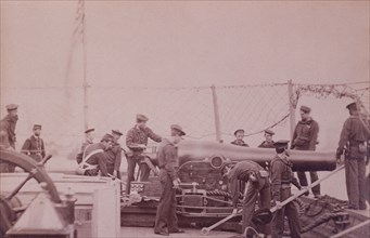 Pivot Gun Crew, USS Miami, Photograph by Matthew Brady, 1864