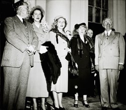 US President Harry Truman, Wife Bess, and Daughter Margaret, With Alben Barkley and Daughter after Re-Election, November 5, 1948
