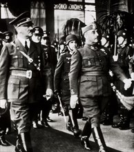 Adolf Hitler and Francisco Franco Observing Troops, Hendaye, France, October 23, 1940