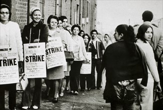 ILGWU Local 149 Garment Workers Holding Picket Signs, USA, circa 1960