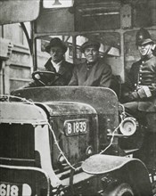 Police and Civilians Driving Public Bus During General Strike, London, United Kingdom, 1926