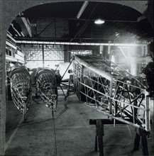 Airplanes Being Assembled at Travel Air Manufacturing Company, Wichita, Kansas, USA, Single, Image of Stereo Card, 1928
