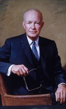 Dwight David Eisenhower (1890-1969), 34th President of the United States of America, Official White House Portrait, 1953