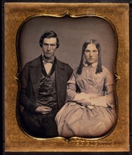 Young Couple in Formal Attire, Portrait, Daguerreotype, circa 1850's