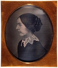 Young Woman with Lace Collar, Profile Portrait, Daguerreotype, circa 1850's