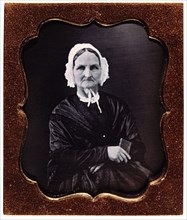Elderly Woman in White Bonnet, Portrait, Daguerreotype, circa 1850's