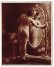 Nude With Reflection in Mirror, Leo le Pradet, Paris, France, circa 1910's