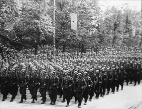 Marching Troops During Military Parade, Germany, circa 1939