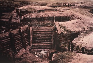 Trenches and Fortifications on Battlefield during Civil War, USA
