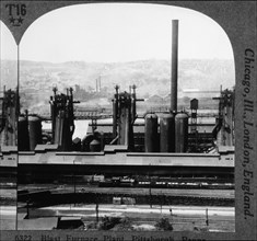 Steel Plant, Pittsburgh, Pennsylvania, USA, Single Image of Stereo Card, circa 1905