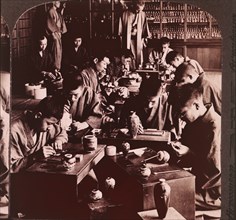 Cloisonne Workers, Kyoto, Japan, Single Image of Stereo Card, circa 1904