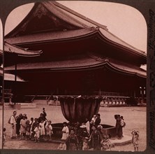 Higashi Hongwanji, Buddhist Temple, Kyoto, Japan, Single Image of Stereo Card, circa 1904