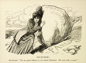 Excelsior!, Cartoon in Punch Magazine on Division in British Cabinet on Women's Suffrage, 1910