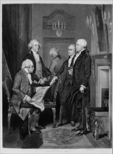 Members of George Washington's First Government Cabinet, February 1789, by Alonzo Chappel, Engraving, 1879