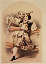 "You Know That You're Wearing Pants", Colored Lithograph after Painting by L. Guerard, 1855