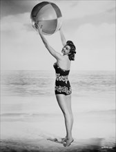 Esther Williams, Publicity Portrait with Beach Ball for the film, Neptune's Daughter, 1949