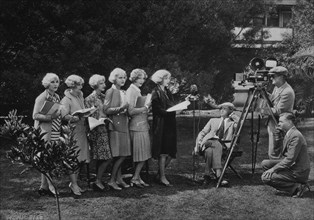 Actresses Lined up to Audition Before MGM Camera and Microphone, 1930