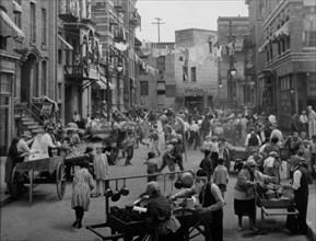 Lower East Side, New York City Street Scene Depicted in the Film, "Sidewalks of New York", 1931
