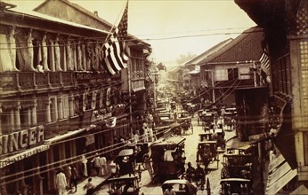 Busy Street Scene, Manila, Philippines, after U.S. Occupation, 1899