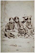 Group of Takelma Native American Women and Children, Oregon, circa 1880