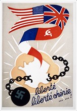 French Poster, "Liberty, Dear Liberty", World War II, 1944