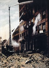 Fire Engine Water Tower in Action, 1907