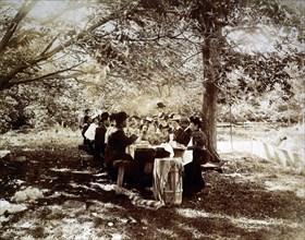 Picnic, Upper New York State, USA, circa 1880