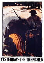 British Labor Party Poster, "Yesterday the Trenches", 1923