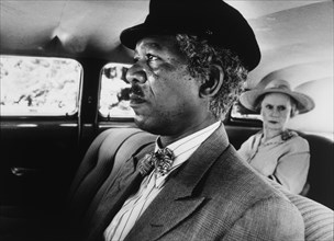 Morgan Freeman and Jessica Tandy, On-Set of the Film, "Driving Miss Daisy", 1989